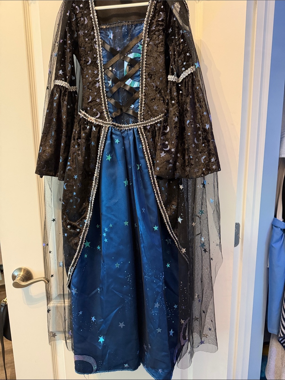 Spirit Black and Blue Star Moon Witch Costume Dress